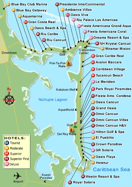 Cancun Maps Hotel Zone Map 